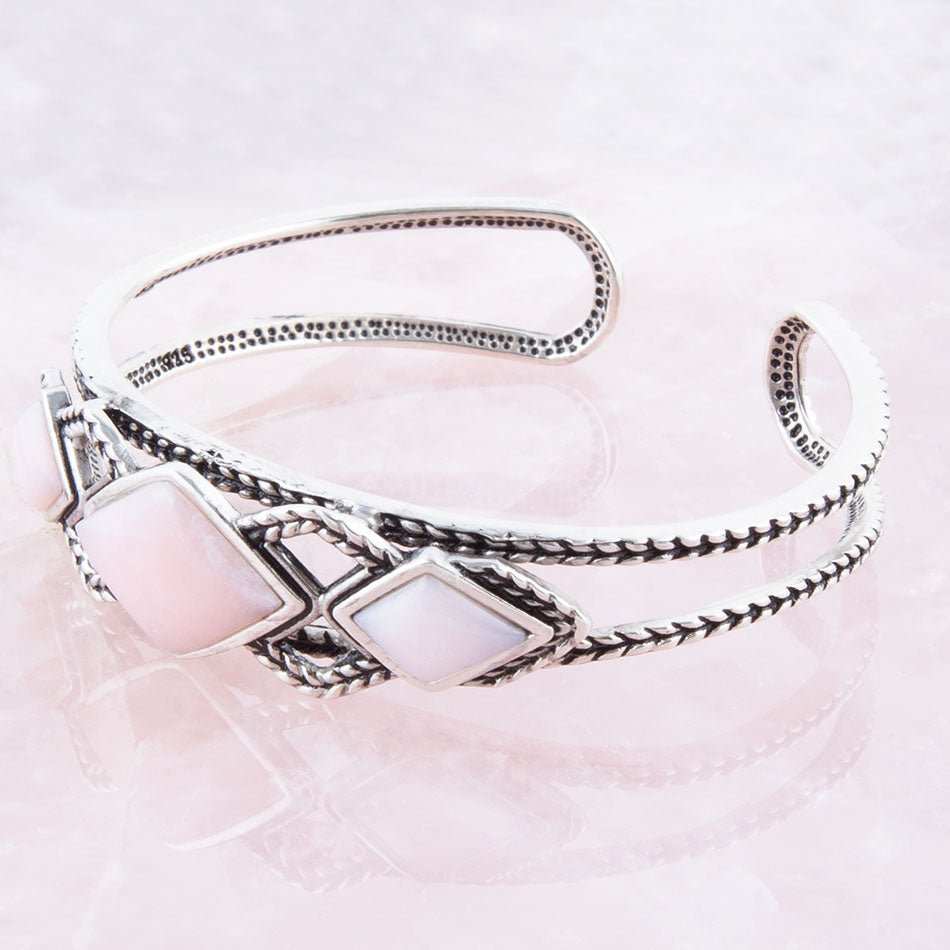 Pink Opal and Sterling Silver Cuff Bracelet - Barse Jewelry - Flyclothing LLC