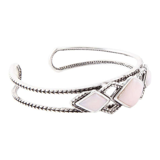 Pink Opal and Sterling Silver Cuff Bracelet - Barse Jewelry - Flyclothing LLC
