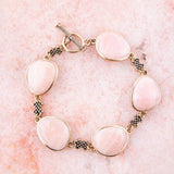 Aruba Pink Opal Golden Link Toggle Bracelet - Barse Jewelry - Flyclothing LLC