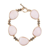 Aruba Pink Opal Golden Link Toggle Bracelet - Barse Jewelry - Flyclothing LLC