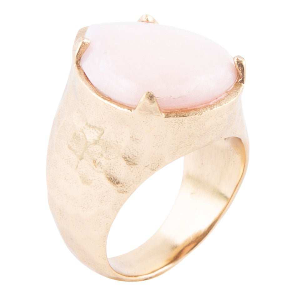 Pink Opal Golden Teardrop Ring - Barse Jewelry - Flyclothing LLC