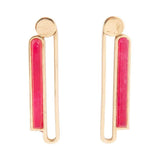 Pink Raspberry Quartz Elongated Golden Post Earrings - Barse Jewelry - Flyclothing LLC