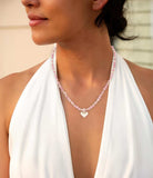 Pink Rhodonite and Golden Bronze Heart Pendant Necklace - Barse Jewelry - Flyclothing LLC