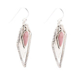 Pink Rhodonite Shield Sterling Silver Drop Earrings - Barse Jewelry - Flyclothing LLC