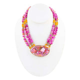 Pink Starburst Shell Statement Golden Necklace - Barse Jewelry - Flyclothing LLC