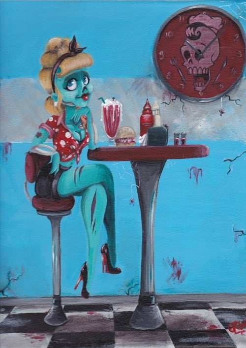 Black Market Art Company Pinup Diner Zombie Print - Black Market Art Company - Flyclothing LLC