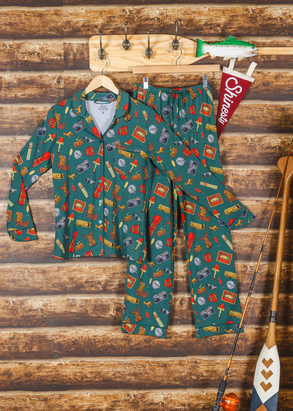 The Cabin Core | Evergreen Cabin SleepDeep™ Women’s Long Sleeve Pajama Set - Shinesty - Flyclothing LLC