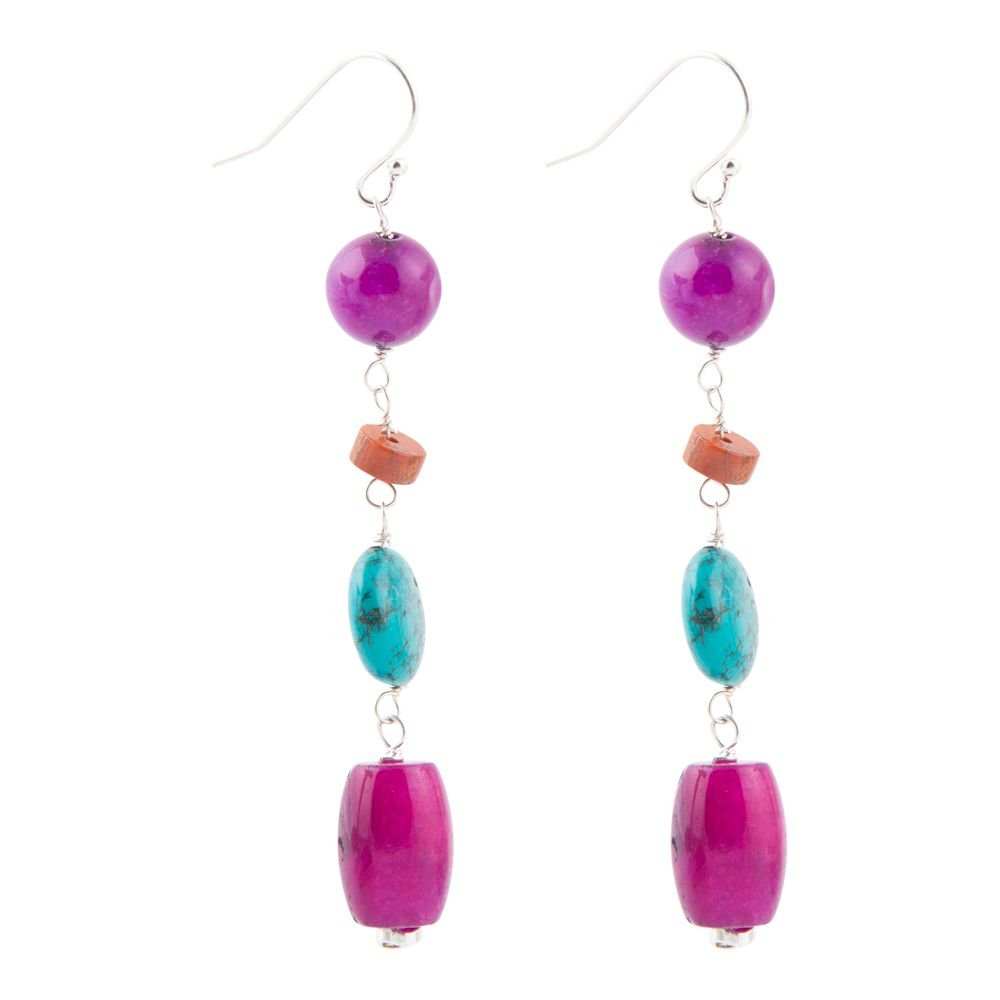 Prescott Blue Magnesite Sterling Silver Drop Earrings - Barse Jewelry - Flyclothing LLC