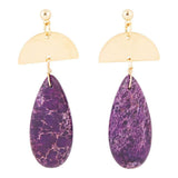 Prescott Purple Jasper Golden Drop Earrings - Barse Jewelry - Flyclothing LLC