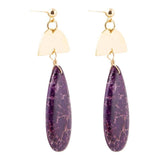 Prescott Purple Jasper Golden Drop Earrings - Barse Jewelry - Flyclothing LLC