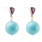 Prescott Purple Turquoise Sterling Silver Drop Earrings - Barse Jewelry - Flyclothing LLC