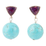 Prescott Purple Turquoise Sterling Silver Drop Earrings - Barse Jewelry - Flyclothing LLC