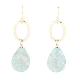 Pretty Drops of Blue Amazonite Golden Drop Earrings - Barse Jewelry - Flyclothing LLC
