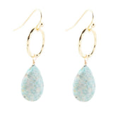 Pretty Drops of Blue Amazonite Golden Drop Earrings - Barse Jewelry - Flyclothing LLC