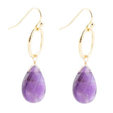 Pretty Drops of Purple Amethyst Golden Drop Earrings - Barse Jewelry - Flyclothing LLC