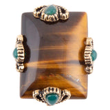 Prismatic Brown Tiger's Eye Statement Golden Ring - Barse Jewelry - Flyclothing LLC