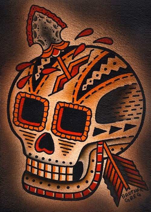 Black Market Art Company Arrow Thru The Skull Print - Black Market Art Company - Flyclothing LLC