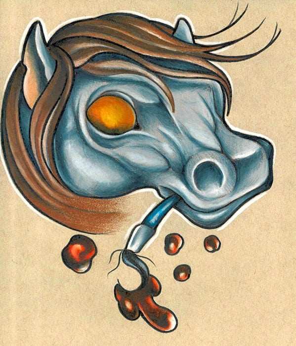 Black Market Art Company Artsy Horse Print - Black Market Art Company - Flyclothing LLC