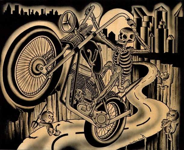 Black Market Art Company City Biker Print - Black Market Art Company - Flyclothing LLC