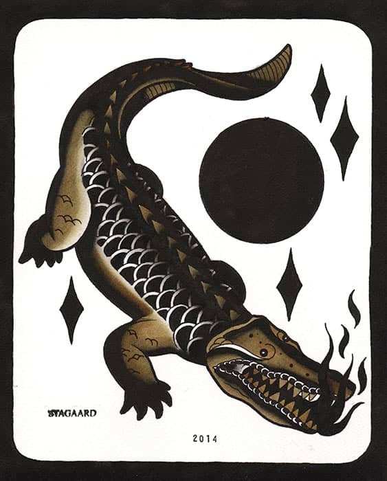 Black Market Art Company Gator of Diamonds Print - Black Market Art Company - Flyclothing LLC