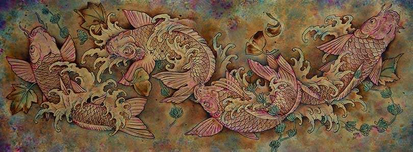 Black Market Art Company Ginkgo Koi Print - Black Market Art Company - Flyclothing LLC