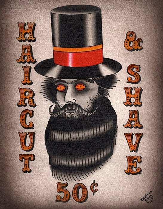 Black Market Art Company Haircut & Shave Print - Black Market Art Company - Flyclothing LLC