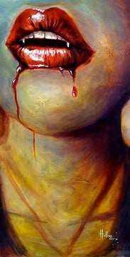 Black Market Art Company Vampire Lips Print - Black Market Art Company - Flyclothing LLC