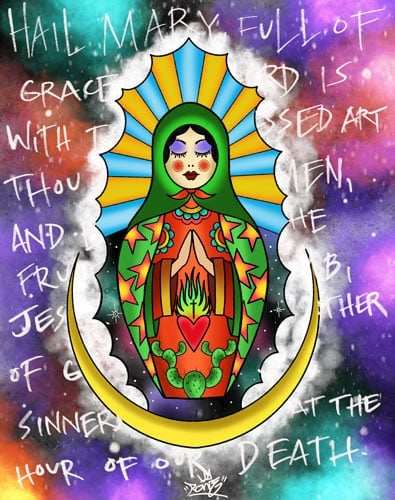 Black Market Art Company Mary Prayer Print - Black Market Art Company - Flyclothing LLC