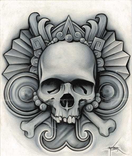 Black Market Art Company Mictlantecuhtli Print - Black Market Art Company - Flyclothing LLC