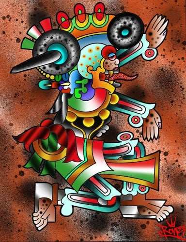 Black Market Art Company Rones Mictlantecuhtli Print - Black Market Art Company - Flyclothing LLC