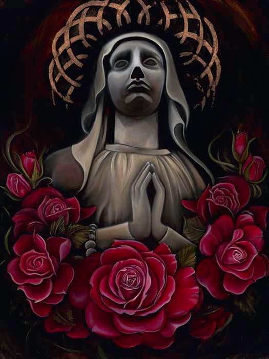 Black Market Art Company Mother Mary and Roses Print - Black Market Art Company - Flyclothing LLC