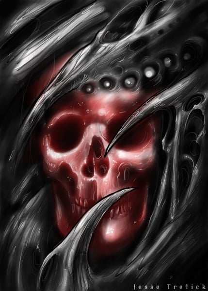 Black Market Art Company Red Skull Print - Black Market Art Company - Flyclothing LLC
