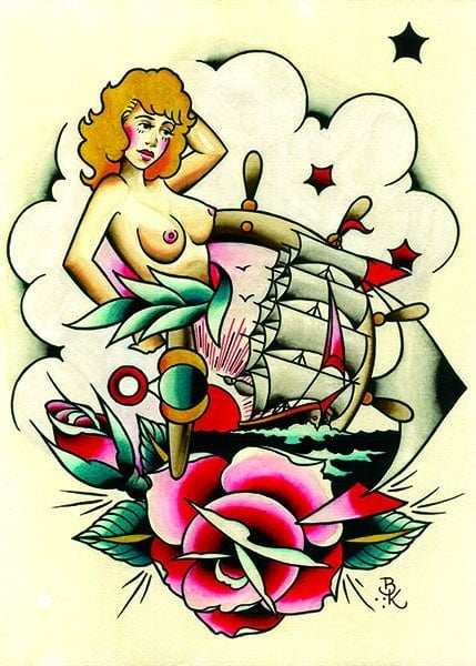 Black Market Art Company Sailor Jerry Print - Black Market Art Company - Flyclothing LLC