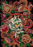 Black Market Art Company Scared Skull and Snakes Print - Black Market Art Company - Flyclothing LLC