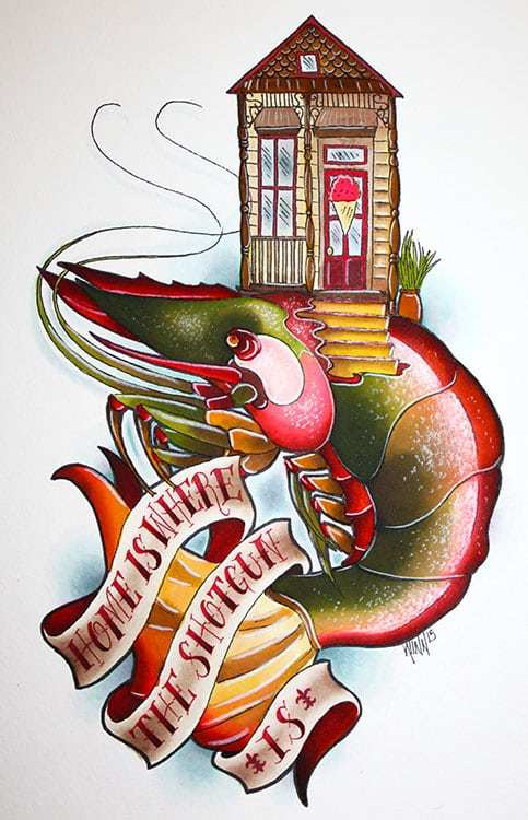 Black Market Art Company Shotgun Shrimp Print - Black Market Art Company - Flyclothing LLC