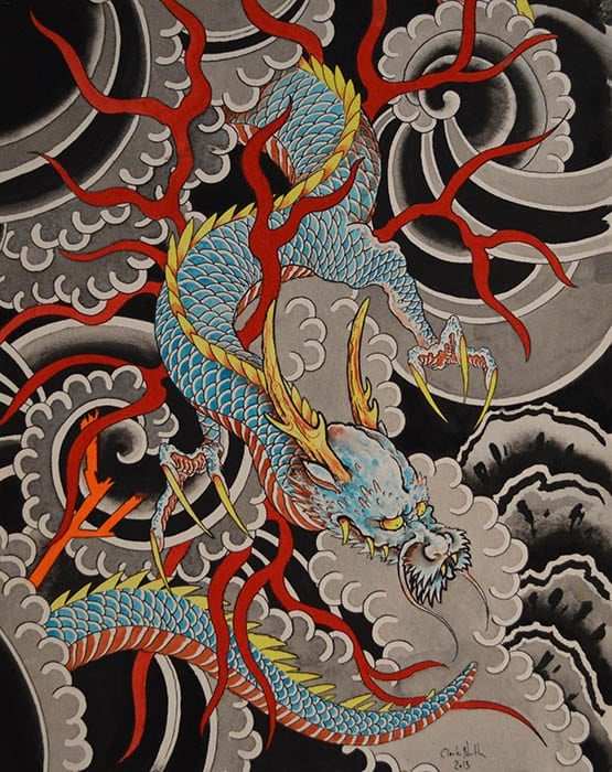 Black Market Art Company Sky Dragon Print - Black Market Art Company - Flyclothing LLC