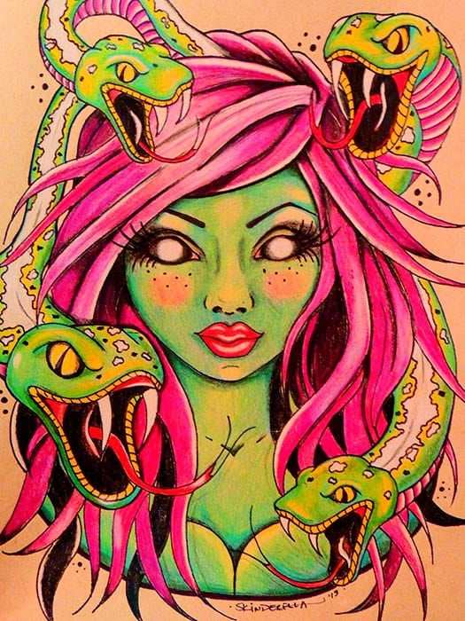 Black Market Art Company Stone Cold Medusa Print - Black Market Art Company - Flyclothing LLC