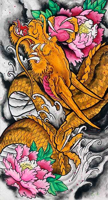 Black Market Art Company The Golden Dragon Print - Black Market Art Company - Flyclothing LLC