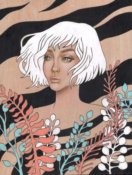 Black Market Art Company White Hair Girl Print - Black Market Art Company - Flyclothing LLC