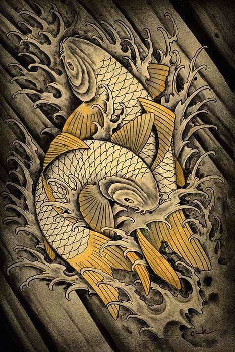 Black Market Art Company Golden Koi Print - Black Market Art Company - Flyclothing LLC