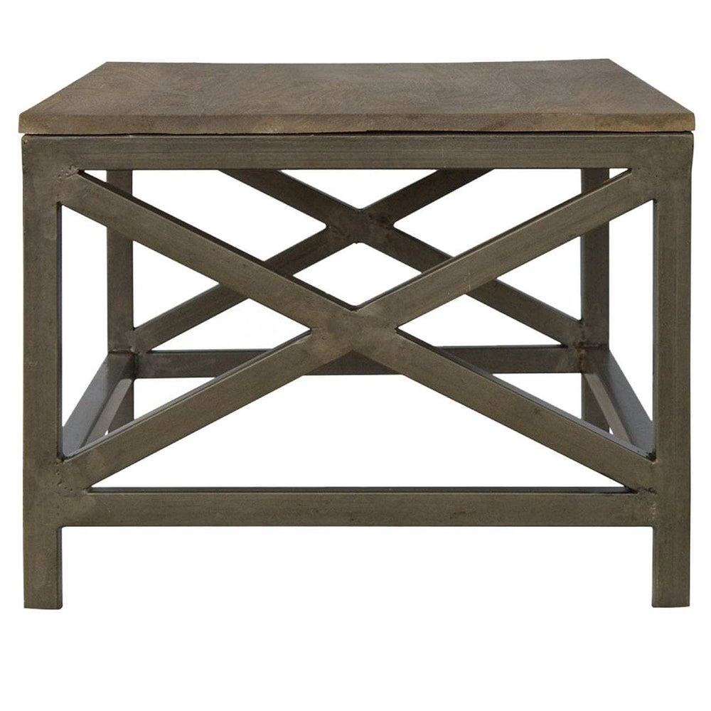 Industrial Cross Metal Coffee Table - Artisan Furniture - Flyclothing LLC
