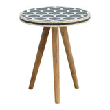 Artisan Bone Inlay Tripod Stool - Artisan Furniture - Flyclothing LLC