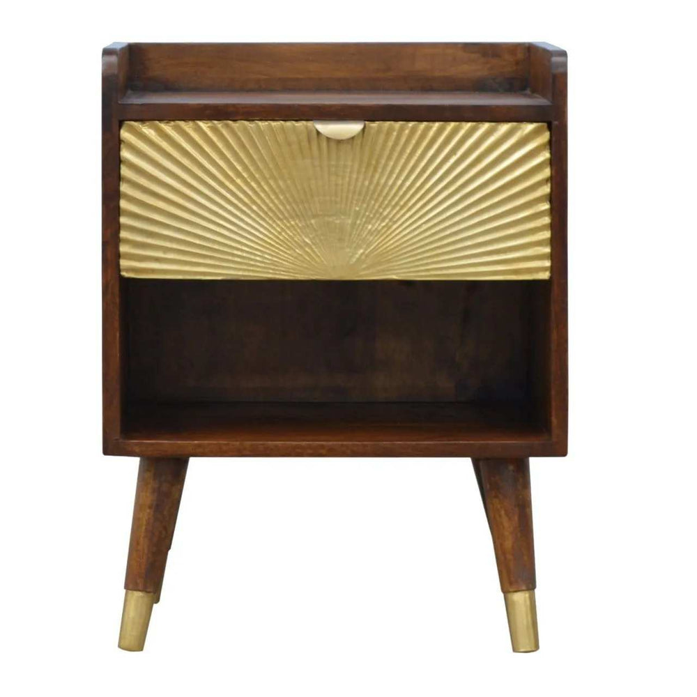 Manila Gold One Drawer Bedside - Artisan Furniture - Flyclothing LLC