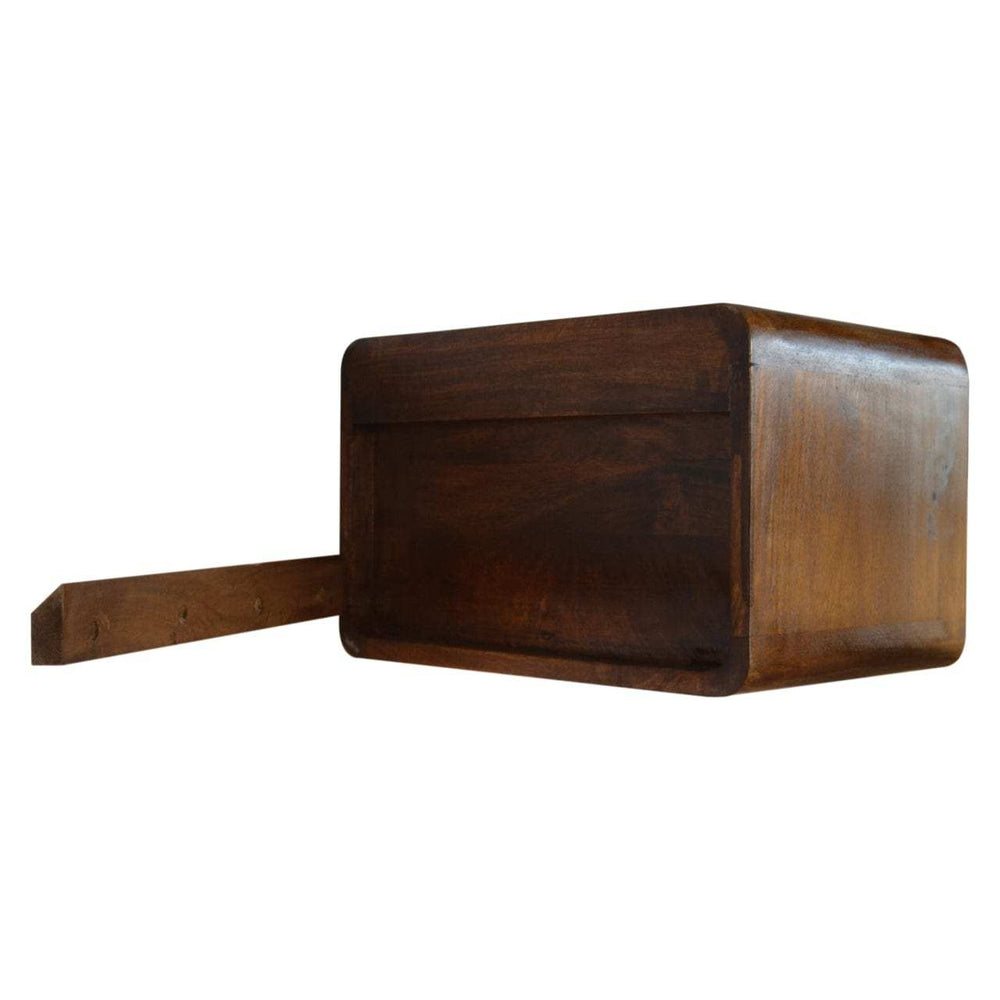 Floating Curved Chestnut Bedside - Artisan Furniture - Flyclothing LLC