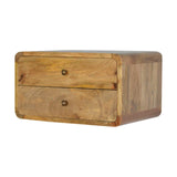 Oak-ish 2 Drawer Floating Bedside - Artisan Furniture - Flyclothing LLC