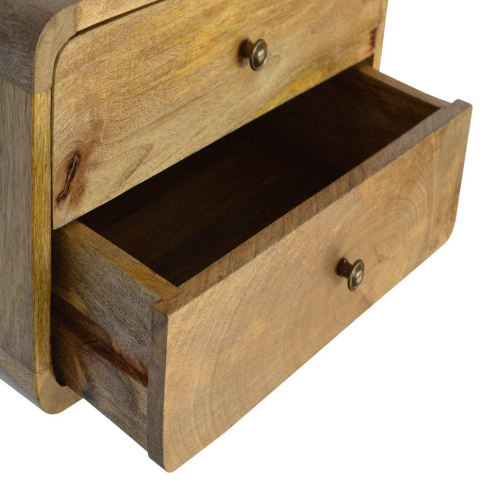 Oak-ish 2 Drawer Floating Bedside - Artisan Furniture - Flyclothing LLC