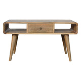 Curved Oak-ish Coffee Table - Artisan Furniture - Flyclothing LLC