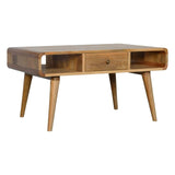 Curved Oak-ish Coffee Table - Artisan Furniture - Flyclothing LLC