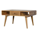 Curved Oak-ish Coffee Table - Artisan Furniture - Flyclothing LLC