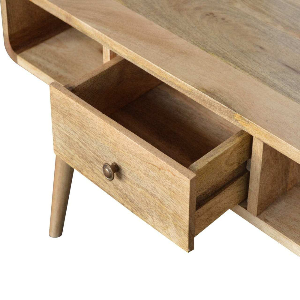 Curved Oak-ish Coffee Table - Artisan Furniture - Flyclothing LLC